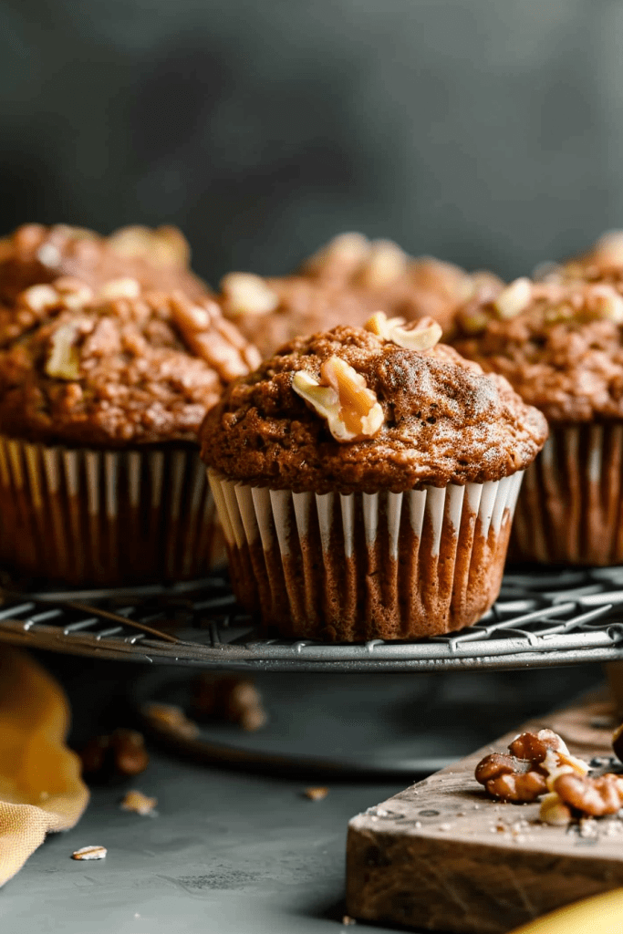 Serving Whole Wheat Banana Walnut Muffins