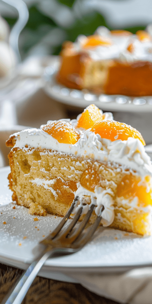 Serving and Presentation Apricot Cake