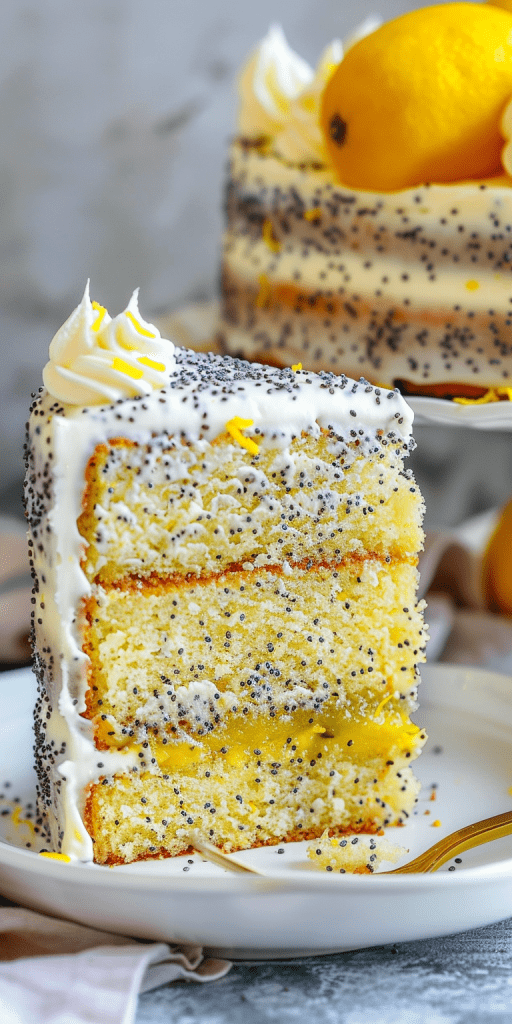 Serving and Presentation Lemon Poppy Seed Cake