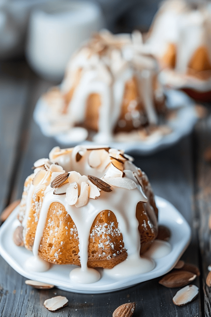 Serving and Presentation Mini Almond Bundt Cakes