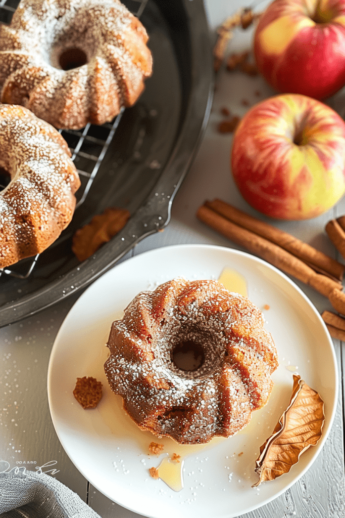 Serving and Storage Apple Cider Donut Mini Bundt Cakes