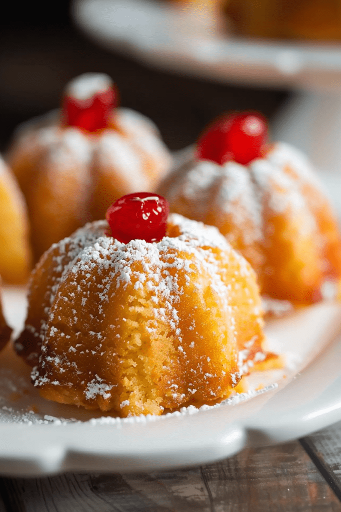 Serving and Storage Mini Bundt Rum Cakes