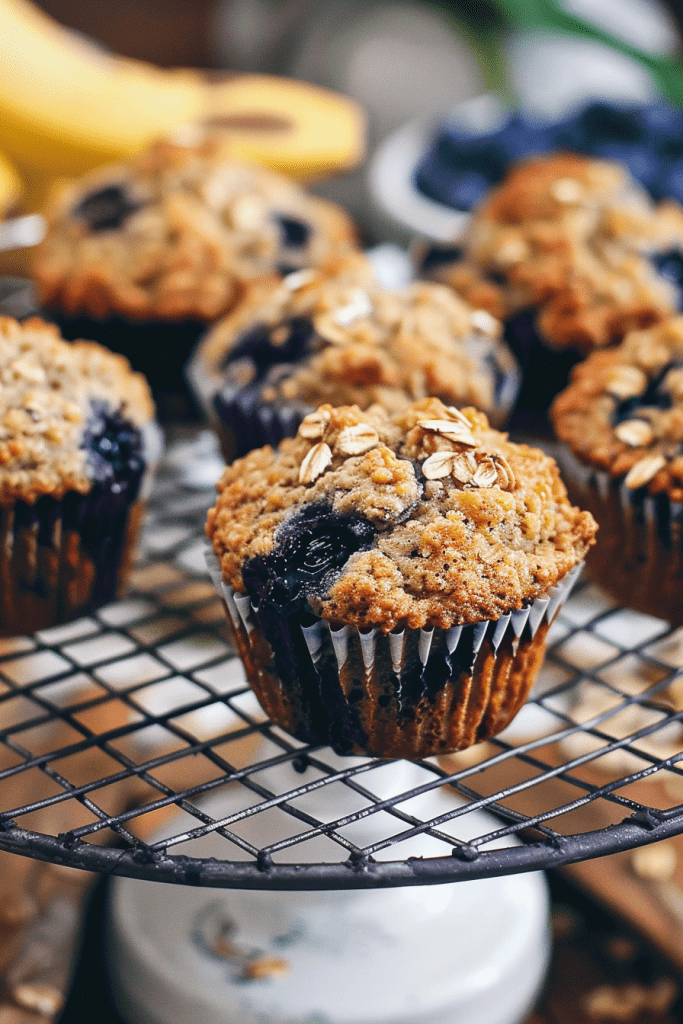 Storage Banana Blueberry Oatmeal Muffins