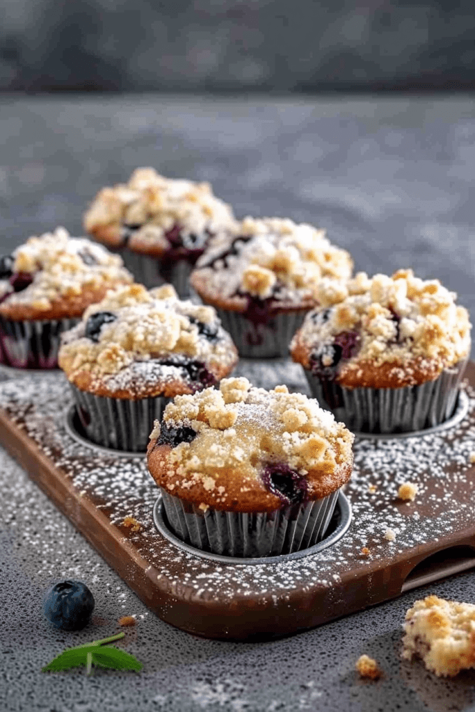 Storage Mini Blueberry Muffins with Streusel Topping