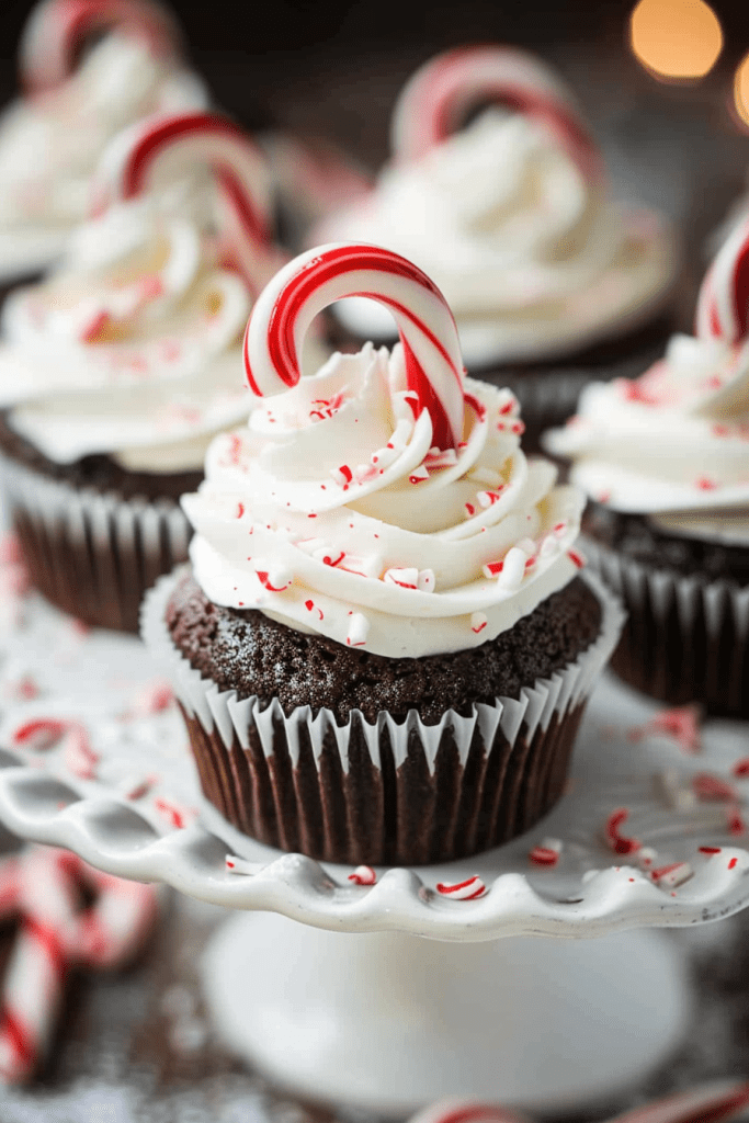 Storage Peppermint Chocolate Candy Cane Cupcakes