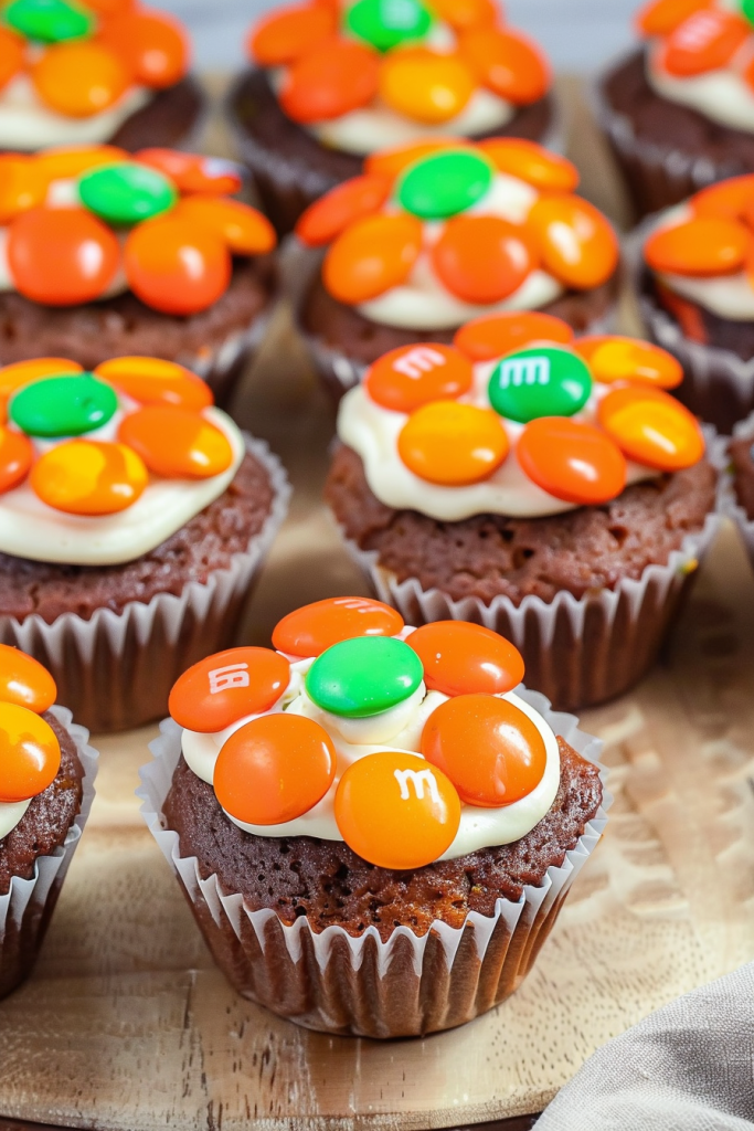 Storage Pumpkin M&M Mini Cupcakes