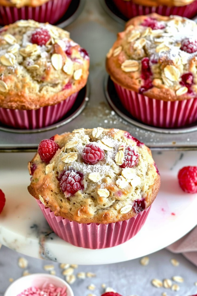 Storage White Chocolate Raspberry Banana Oatmeal Muffins