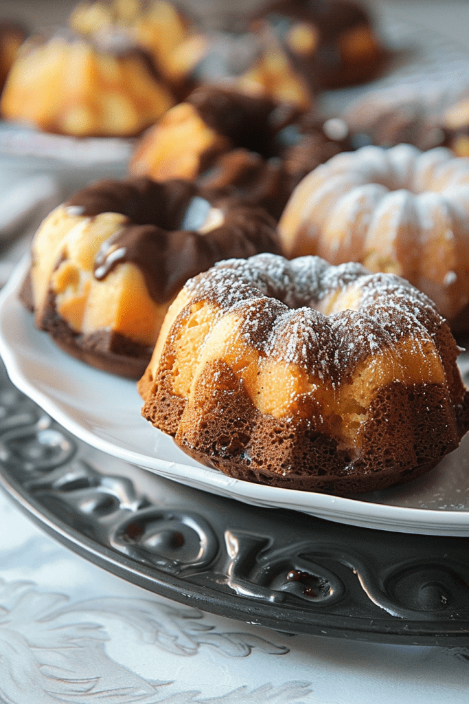 Storage and Serving Marble Mini Bundt Cakes