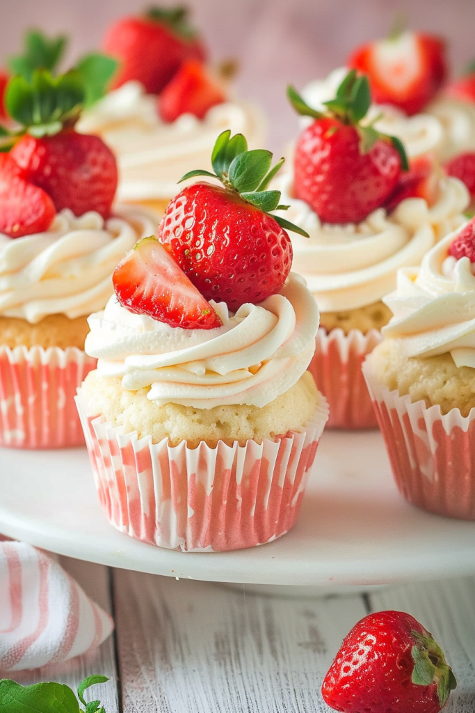 Strawberries and Cream Cupcakes