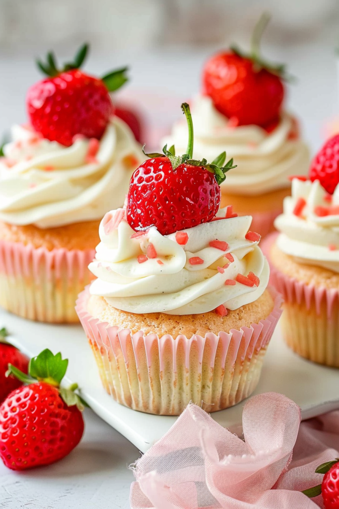 Strawberries and Cream Cupcakes Recipe