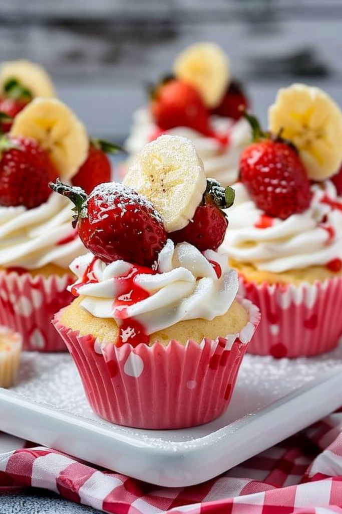 Strawberry Banana Cupcakes