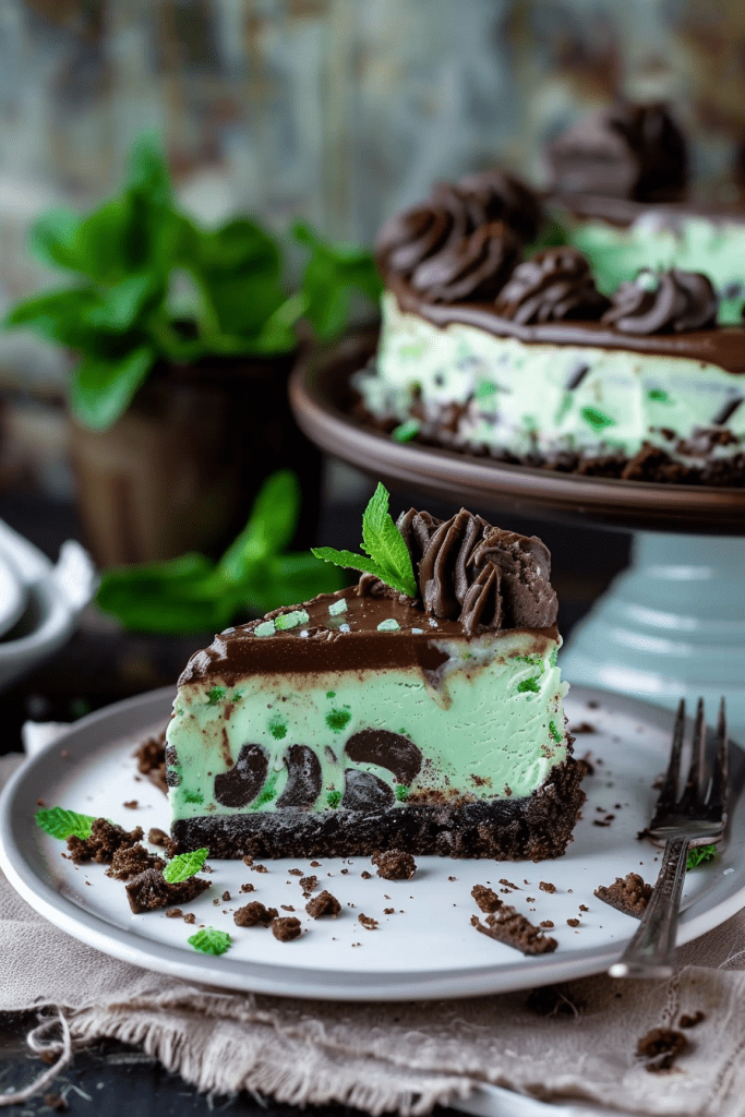 Thin Mint Brownie Cheesecake