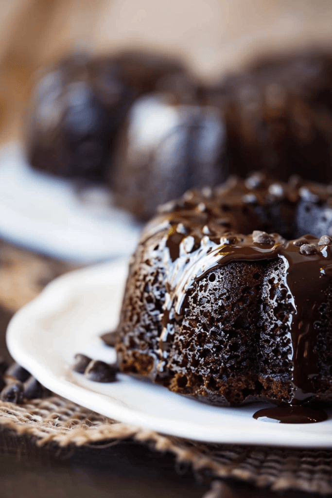 Triple Chocolate Mini Bundt Cakes