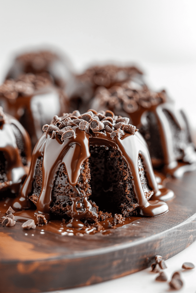 Triple Chocolate Mini Bundt Cakes