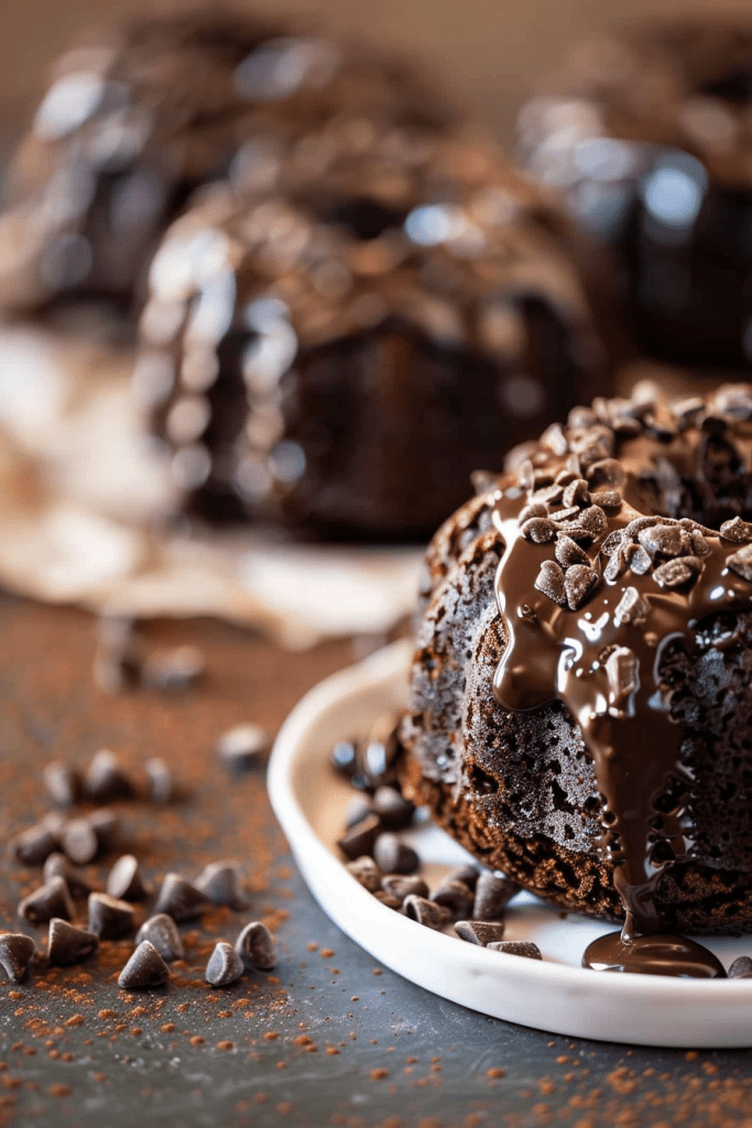 Triple Chocolate Mini Bundt Cakes Recipe