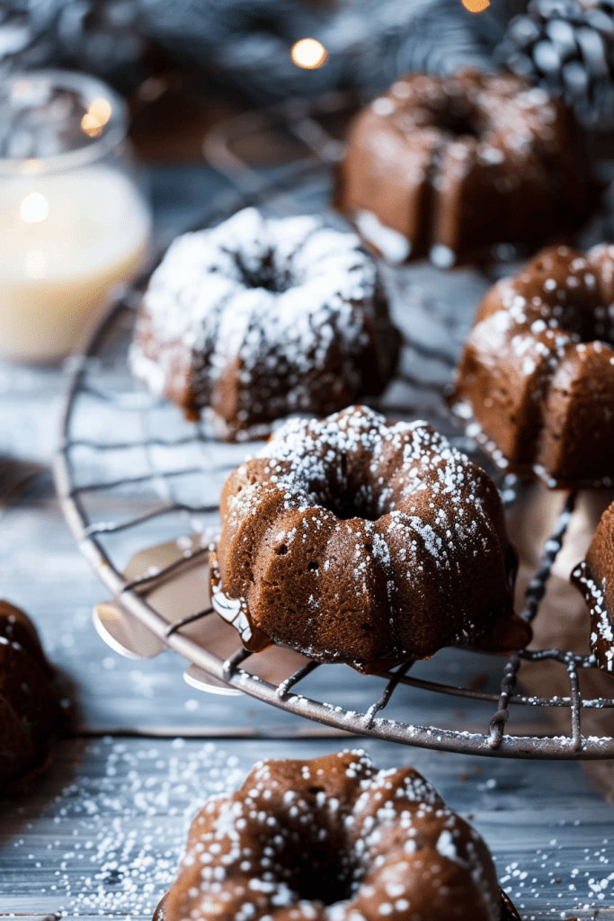 Baking Mini Gingerbread Bundt Cakes