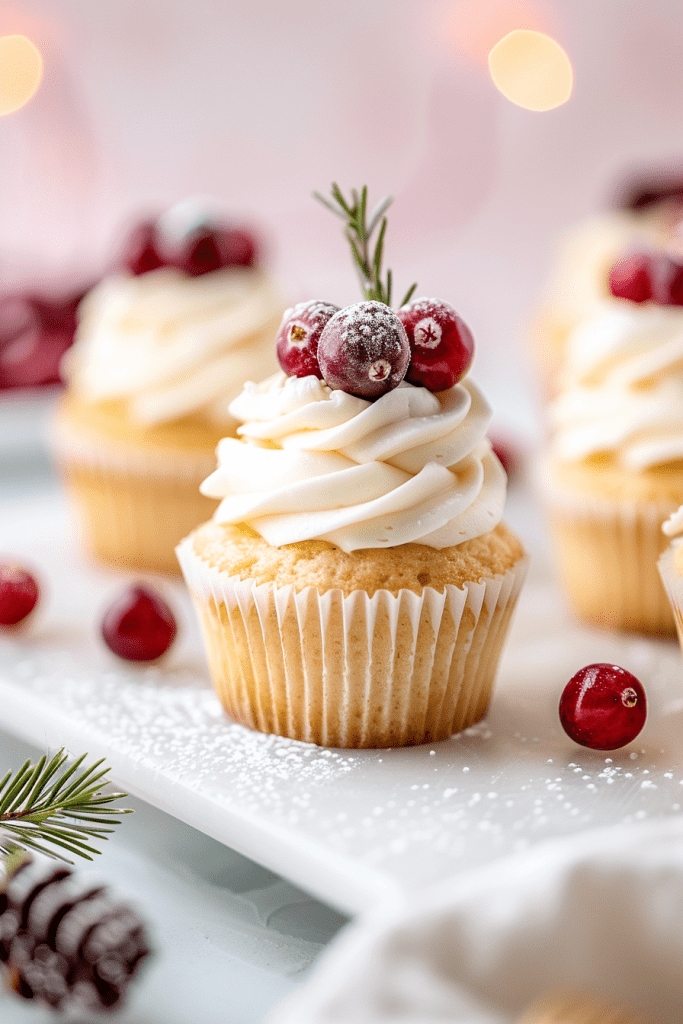 White Chocolate Cranberry Cupcakes