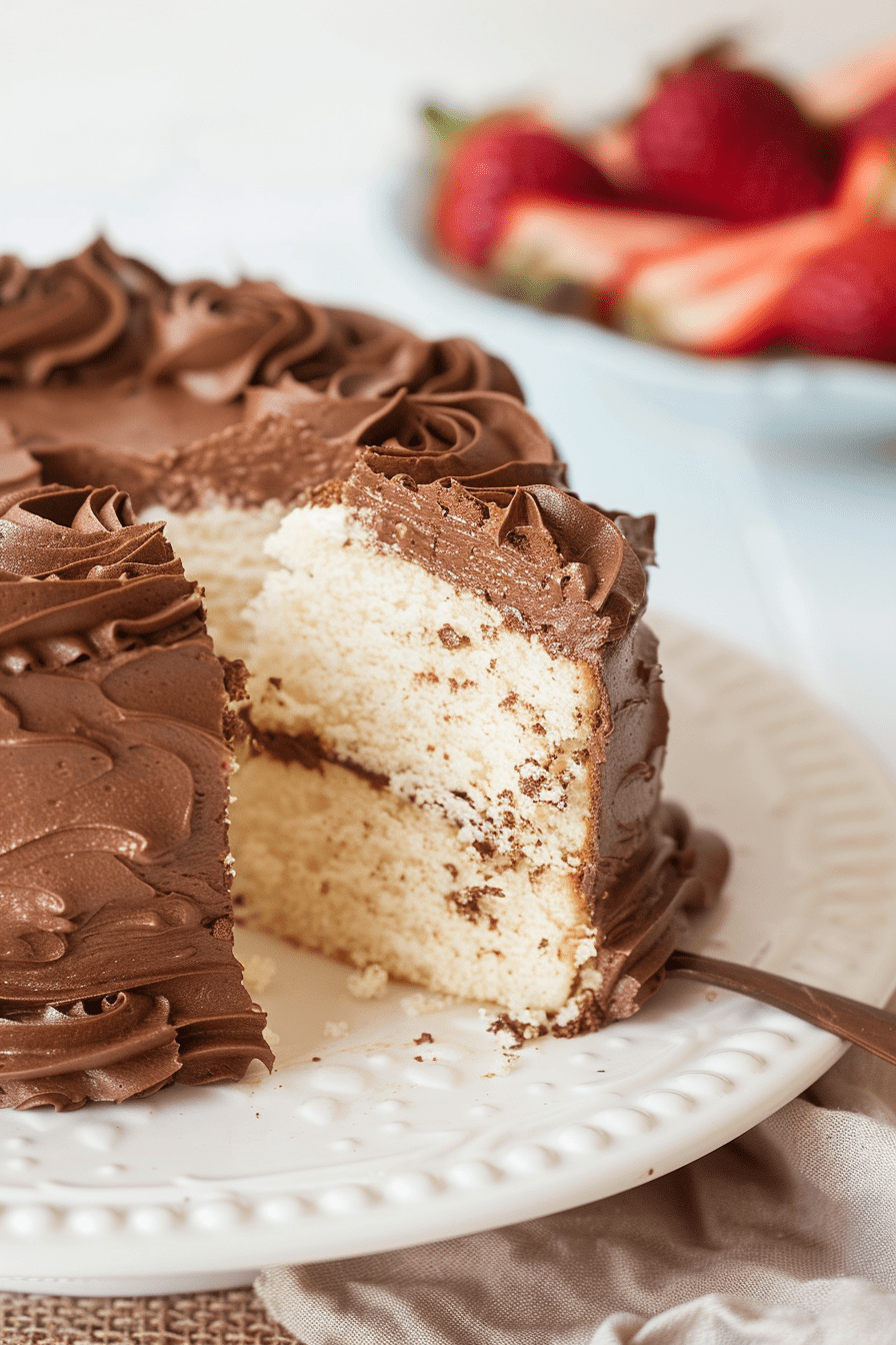 Angel Food Cake with Whipped Chocolate Frosting Recipe