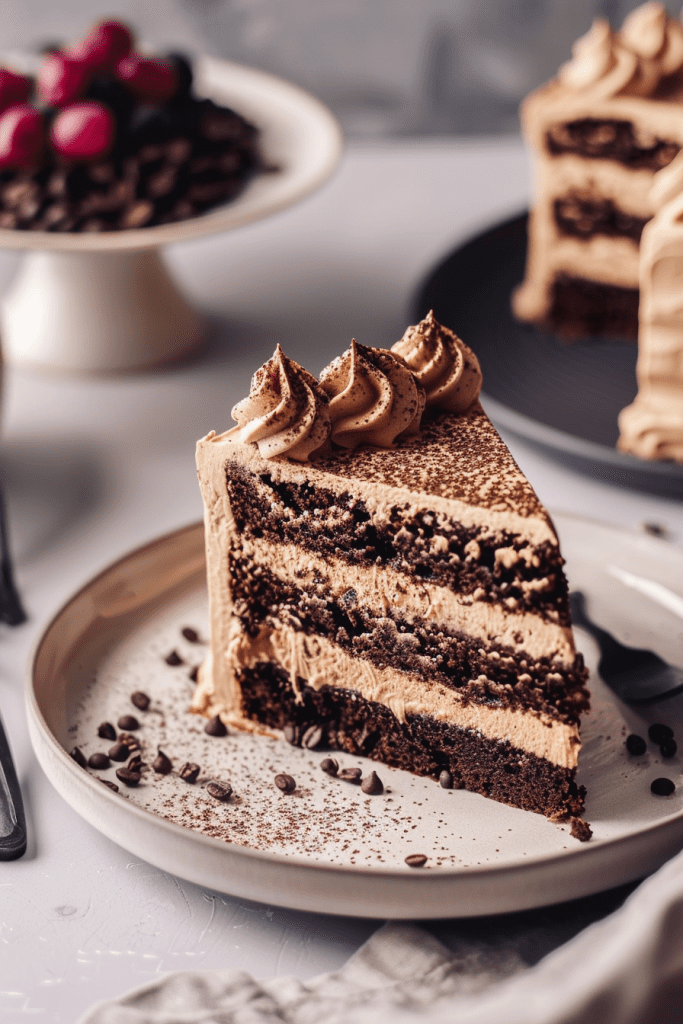 Assembling Chocolate Espresso Cake