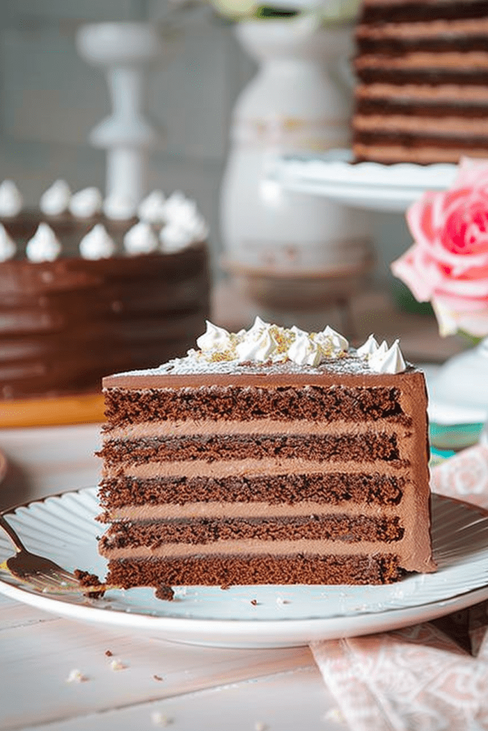 Assembling Little Layer Chocolate Cake