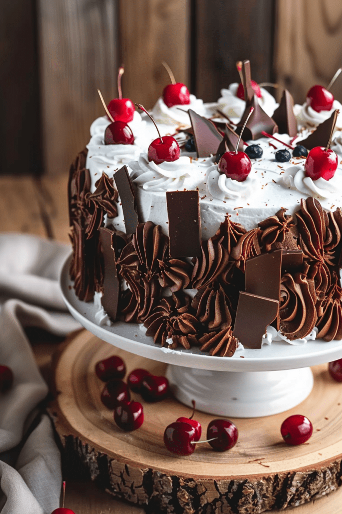 Assembling the Black Forest Cake