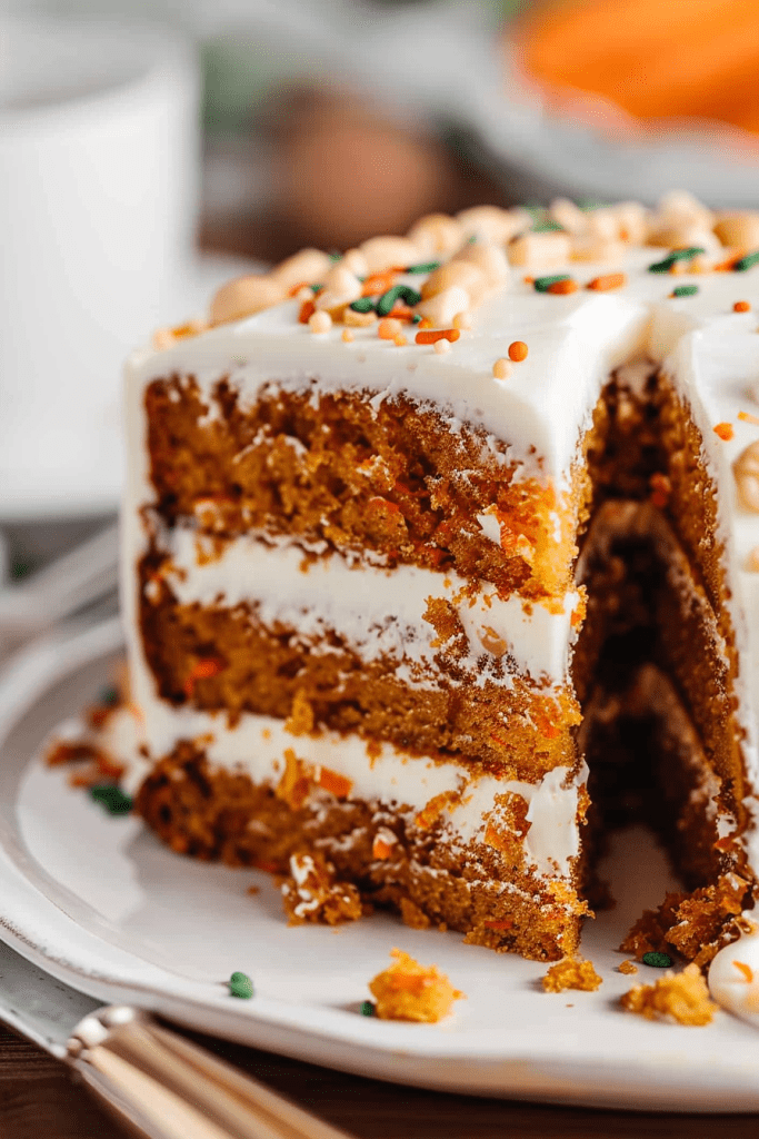 Assembling the Carrot Cake