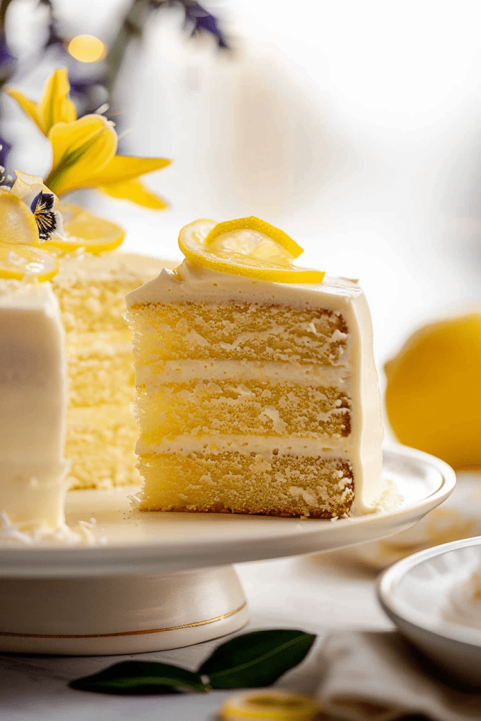 Assembling the Lemon Cake