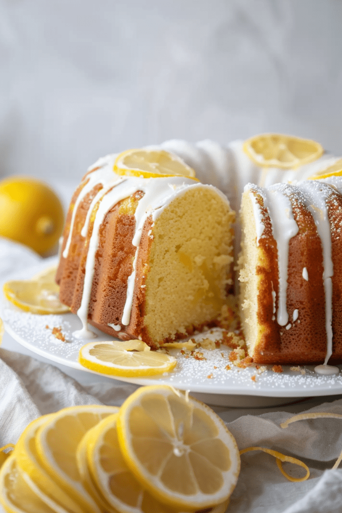 Assembling the Lemon Cream Cheese Pound Cake