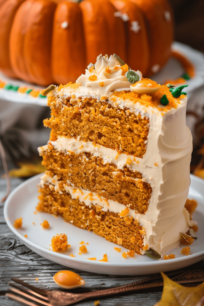 Assembling the Pumpkin Cake