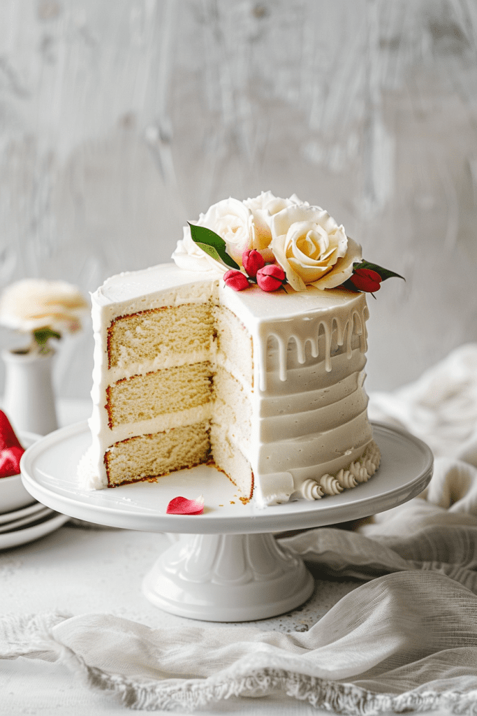 Assembling the White Velvet Cake