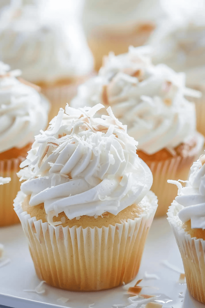 Assembly Coconut Angel Food Cupcakes