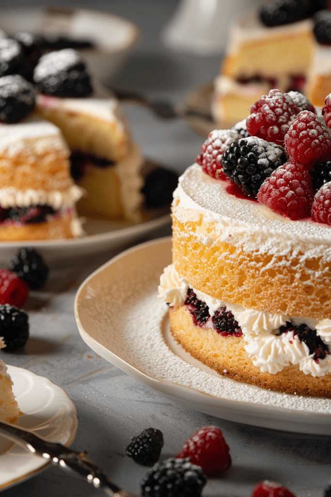 Baking Blackberry-Topped Sponge Cakes