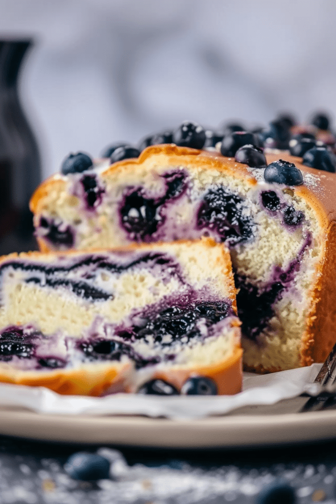 Baking Blueberry Cream Cheese Butter Cake