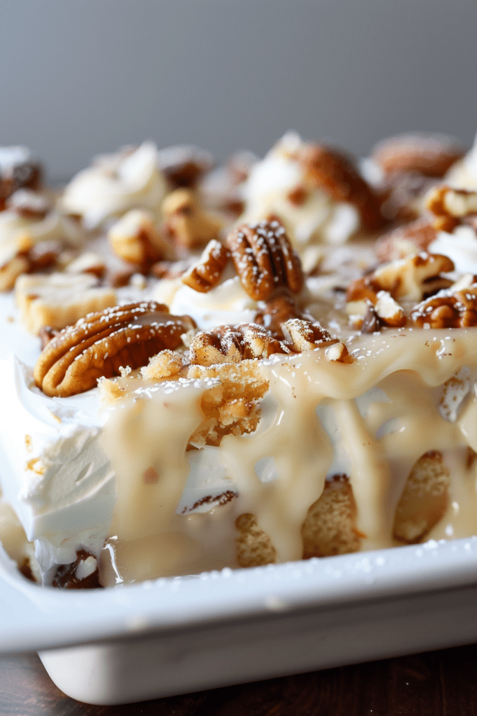 Baking Butter Pecan Praline Poke Cake