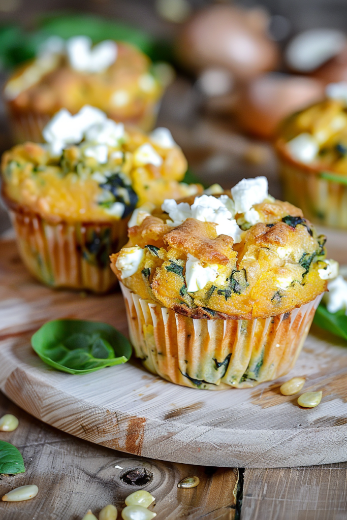 Baking Butternut Squash, Spinach, and Feta Muffins