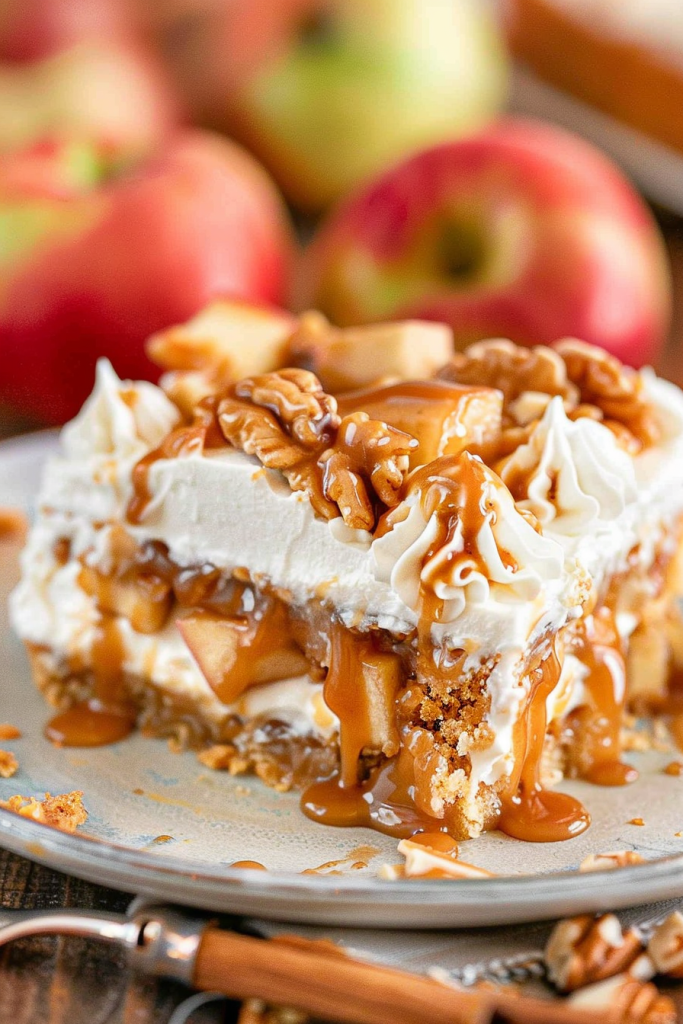 Baking Caramel Apple Pie Poke Cake