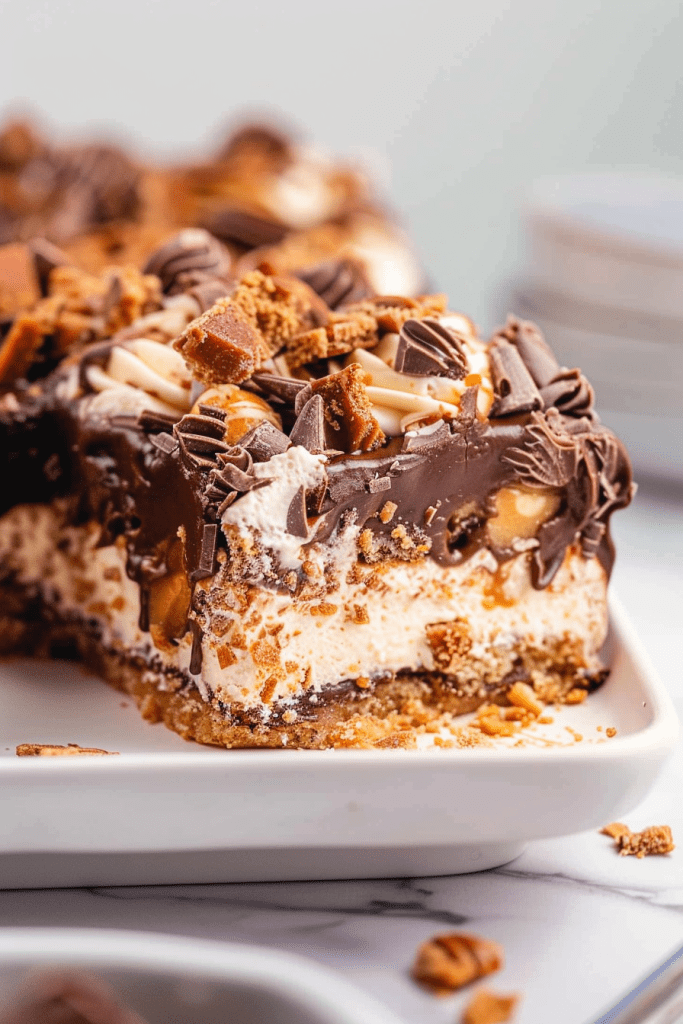 Baking Chocolate Butterfinger Poke Cake