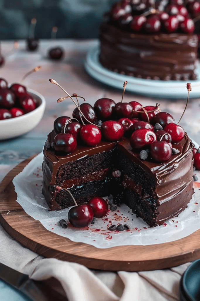 Baking Chocolate Cherry Cake