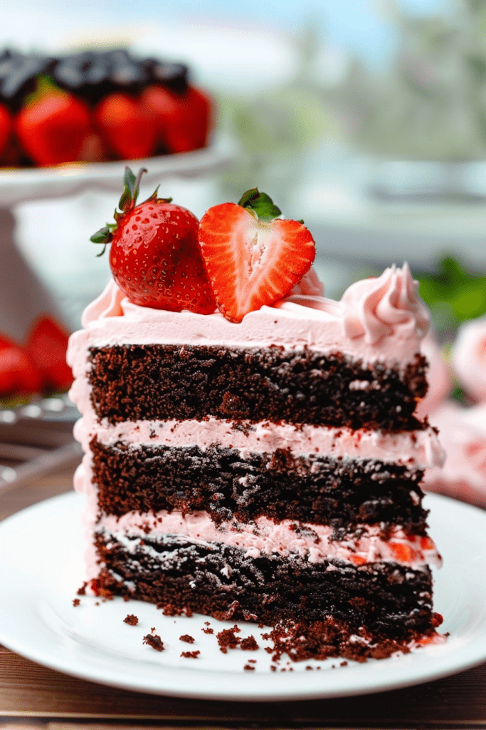 Baking Chocolate Strawberry Cake