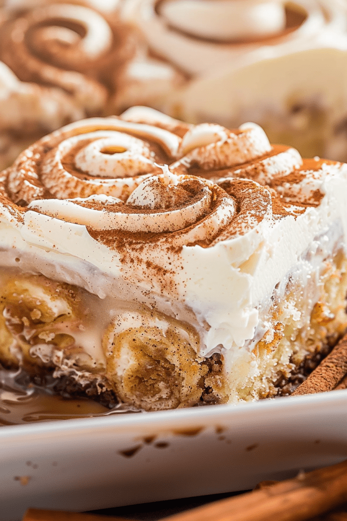 Baking Cinnamon Roll Poke Cake