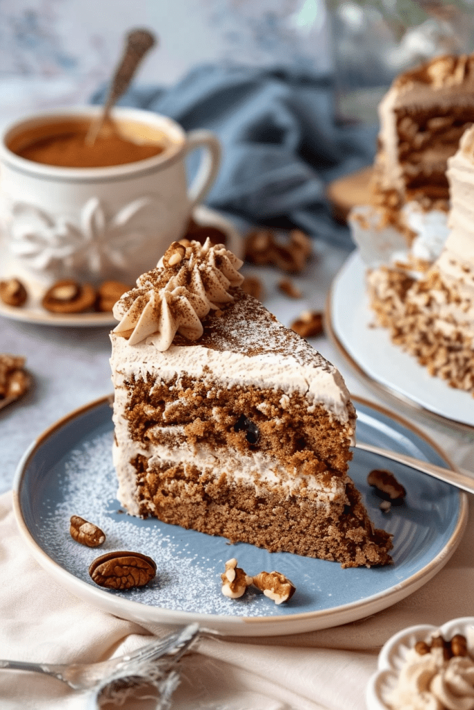 Baking Coffee and Walnut Cake