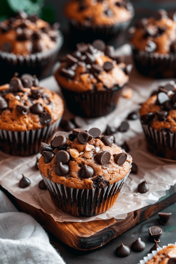 Baking Double Chocolate Peanut Butter Muffins