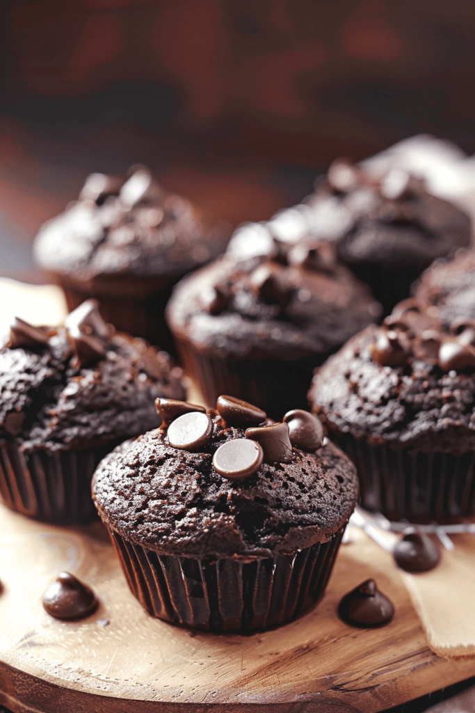 Baking Fudgy Vegan Double Chocolate Beet Muffins