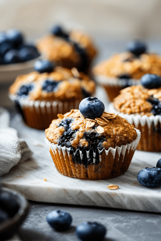 Baking Healthy Blueberry Oatmeal Muffin