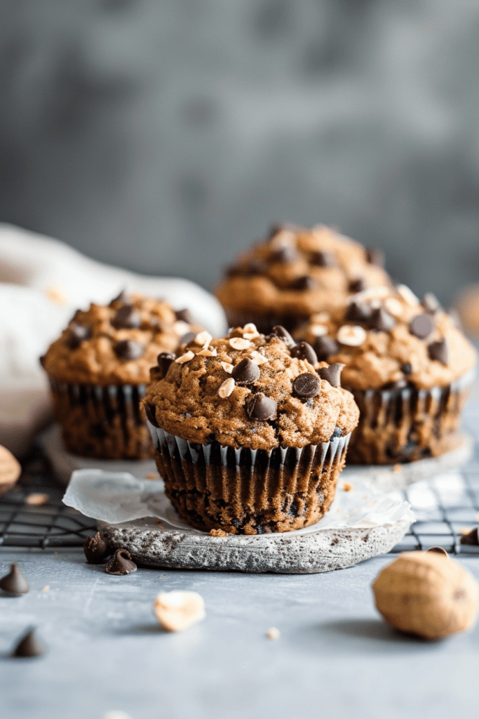 Baking Healthy Peanut Butter Banana Muffins