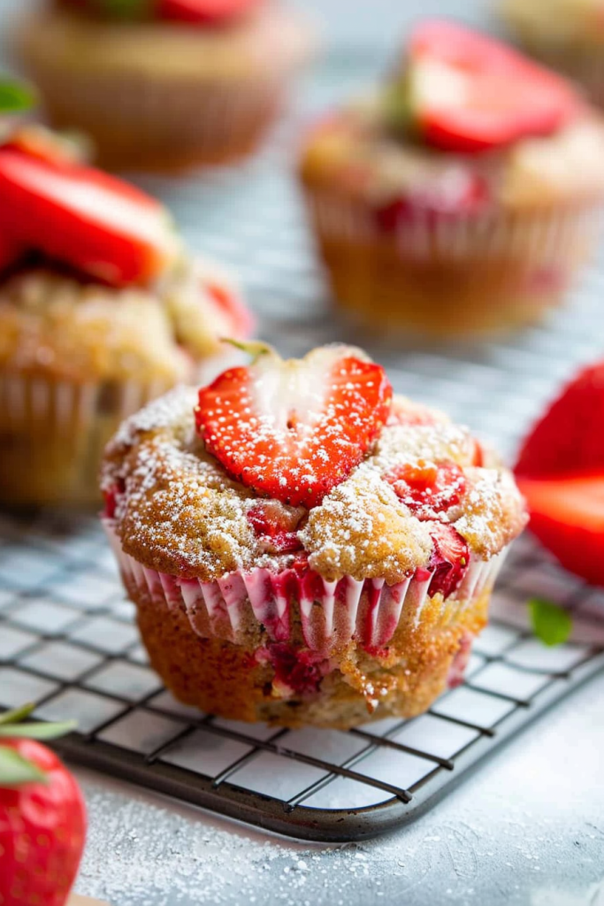 Baking Healthy Strawberry Muffins