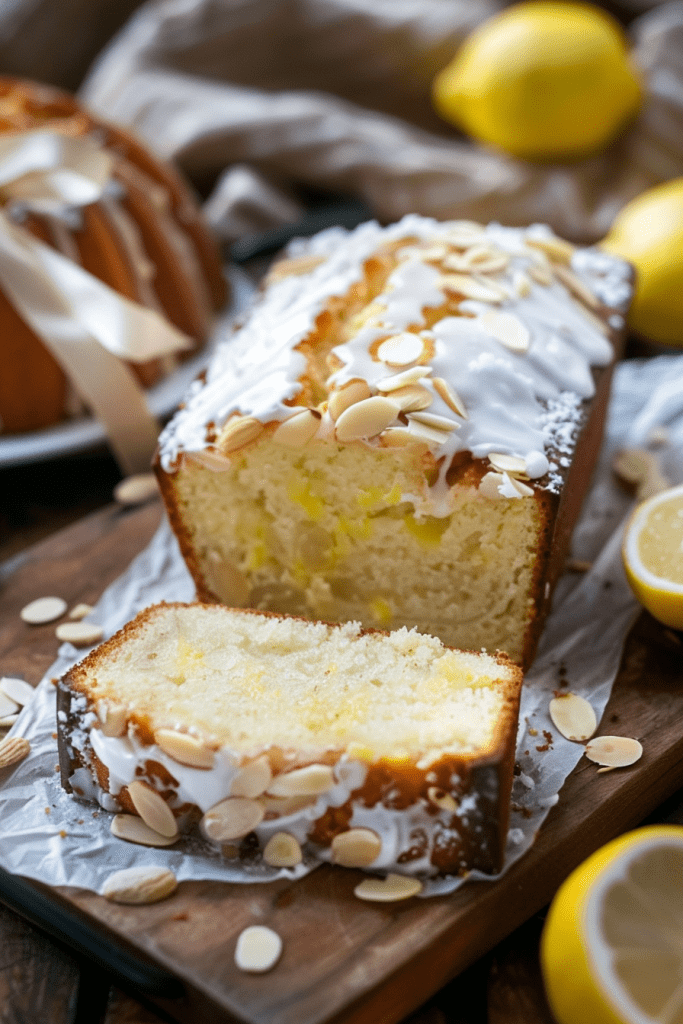 Baking Iced Almond Lemon Loaf Cake