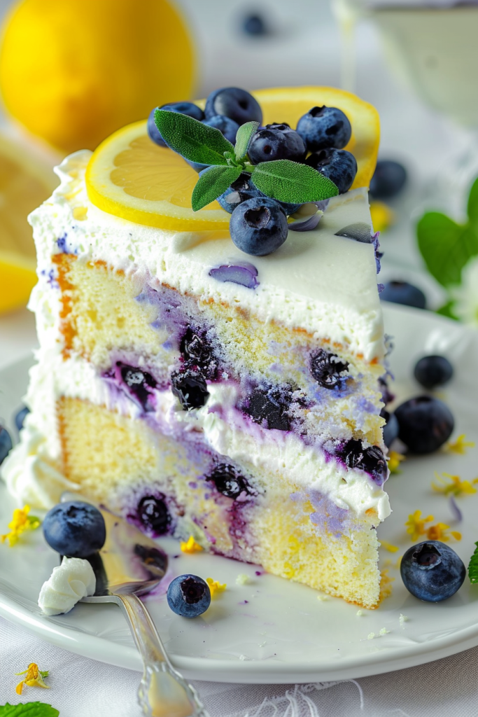 Baking Lemon Blueberry Cake