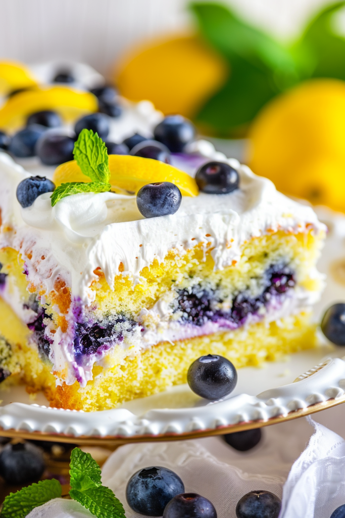 Baking Lemon Blueberry Poke Cake