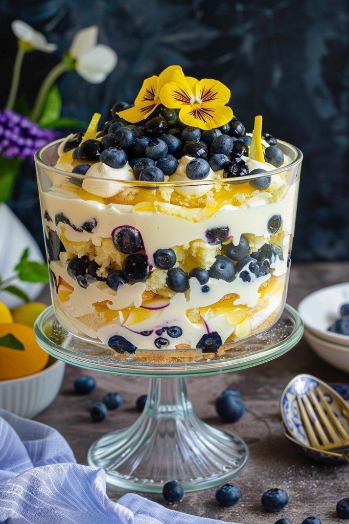 Baking Lemon Blueberry Trifle